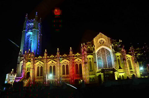 Medak Church on the eve of Chirstmas celebrations on Tuesday. (Photo | EPS)