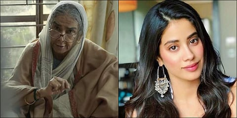 Veteran actor Surekha Sikri (Left) and Janhvi Kapoor (Right) (Photos | Youtube screengrab, Instagram)
