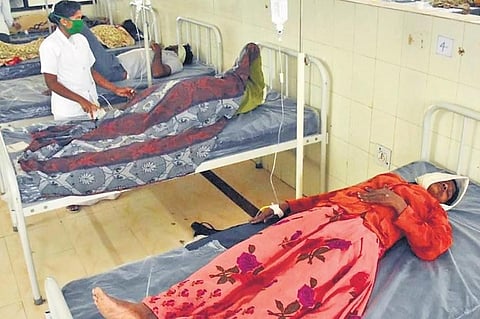 Villagers affected by food poisoning being treated at RIMS hospital in Adilabad