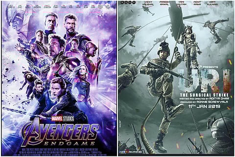 (L) Poster of avengers: Endgame and poster of Uri.