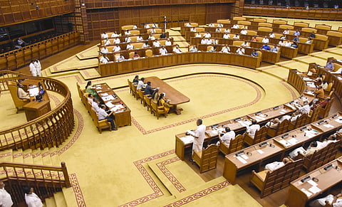 Chief Minister Pinarayi Vijayan moving the notice for the resolution against the Citizenship Amendment Act in the special Assembly session on Tuesday. (Photo | BP Deepu/EPS)