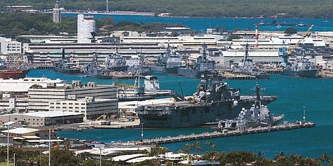 A general view of Joint Base Pearl Harbor-Hickam in Pearl Harbor, Hawaii. (Photo | AFP)