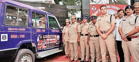 Prakasam SP Siddharth Kaushal launching Abhay Drop Home Service at the district police headquarters on Wednesday I EXPRESS