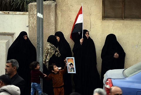 Iraqi women take part in a rally for supporters of Shiite cleric Moqtada Sadr. (Photo| AFP)