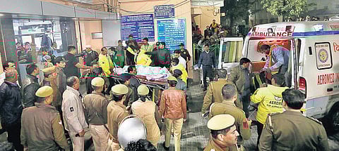 The Unnao rape survivor arrives at the Safdarjung Hospital in New Delhi on Thursday. (Photo| EPS/Arun Kumar)
