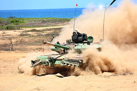 Arjun Mk-1A battle tank during recent integrated field trails.
