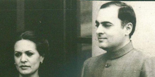 Sonia Gandhi with her husband and then PM Rajiv Gandhi. (File Photo | PTI)