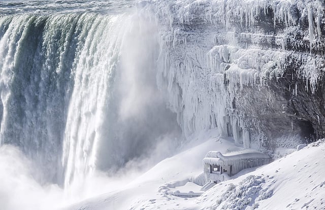 Officials in Buffalo, New York, watched for flooding on the Upper Niagara River because of ice. IN PIC: Ice covers the observation deck at the base of Horseshoe falls in Niagara Falls, Ontario. (Photo | AP)