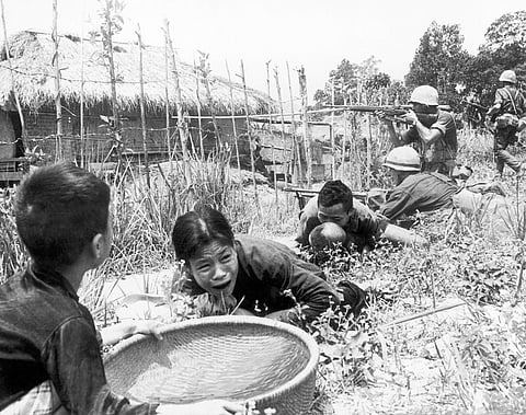 The Vietnamese capital once trembled as waves of American bombers unleashed their payloads, but when Kim Jong Un arrives here for his summit with President Donald Trump he won't find rancor toward a former enemy. Instead the North Korean leader will get a glimpse at the potential rewards of reconciliation. IN PIC: In this April 1965 picture, Vietnamese civilians duck for safety as US Marines storm the village of My Son, near Da Nang in Vietnam searching for Viet Cong insurgents. (Photo | AP)