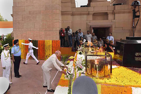 New Delhi President Ram Nath Kovind lays a wreath at Amar Jawan Jyoti on the 72nd Independence Day at India Gate in New Delhi on Wednesday August 15 2018. (File | PTI)