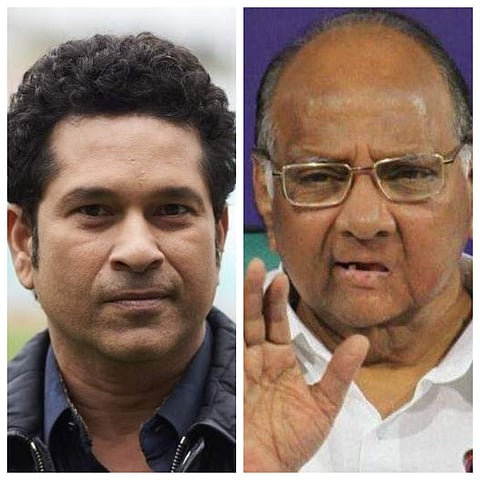 Sharad Pawar (R) & Sachin Tendulkar. (File Photo)