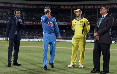 Virat Kohli and Aaron Finch (BCCI Twitter)