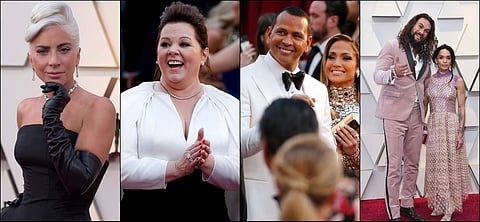 The fashion on display at the Oscars this year saw everything from a 128.54 carat Tiffany diamond to a dress made of 42 pounds of gold. If there is one thing that stood out, it was the explosion of pink on the red carpet. And bling. Lots of bling! Check o