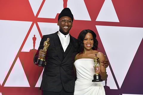 Mahershala Ali, Best Actor in a supporting role for 'Green Book', left, poses with Regina King, winner of the Oscar award for best performance by an actress in a supporting role for 'If Beale Street Could Talk'. (Photo | AP)