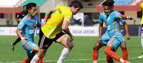 Real Kashmir FC maintained their unbeaten record on the road as they stole a crucial point against Indian Arrows (Photo | I-League website)