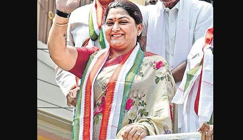 Actor and Congress leader Khushboo participated in Pratyeka Hoda Bharosa Yatra organised by Congress in Vijayawada on Tuesday I P Ravindra Babu