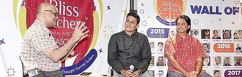 (From right) Vedanth Bharadwaj and Sunil Gargyan were a part of the 46th edition of Blisscatchers held in Chennai Vinod Velayudhan