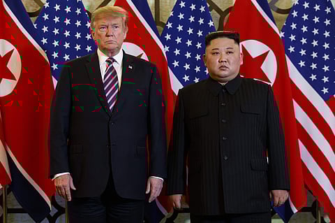 President Donald Trump meets North Korean leader Kim Jong Un, Wednesday, Feb. 27, 2019, in Hanoi. (Photo | AP)