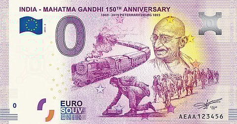 Euro souvenir Indian notes on Mahatma Gandhi