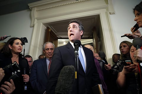 Michael Cohen, President Donald Trump's former lawyer, speaks after testifying to the House Oversight and Reform Committee on Capitol Hill in Washington. | AP
