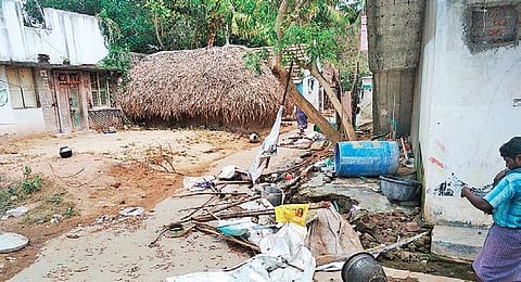 Youth show a broken TV | Express