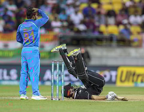 India overcame a disastrous start to earn a hard-fought 35-run win over New Zealand in the fifth ODI Sunday to finish the series with a 4-1 scoreline in their favour, proving the heavy loss at Hamilton was an aberration. (Photo | AP)