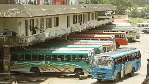 Kerala buses at the depot. (File Photo | EPS)