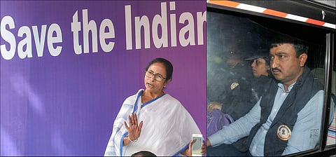 On 3rd February 2019 evening, a 'surprise visit' by CBI officials to the Kolkata police chief’s residence sparked a face-off between the state police and the central agency. (On the right, CBI officials are seen being forcibly taken to a police station./ 