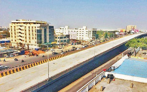 An aerial view of the new flyover at LB Nagar | Express