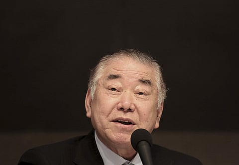 Moon Chung-in, a special adviser to South Korean President Moon Jae-in, speaks during a forum hosted by the Kwanhun Club in Seoul, South Korea, Tuesday, March 12, 2019. (Photo | AP)