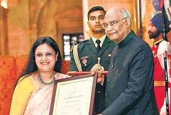 Dr Sujatha Mohan was awarded the Nari Shakti Puraskar.