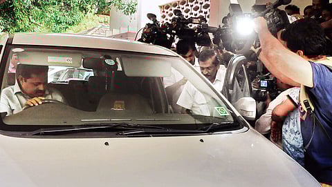 KC(M) working chairman P J Joseph heading to Thiruvananthapuram from his residence at Purappuzha in Thodupuzha on Tuesday evening | Shiyami