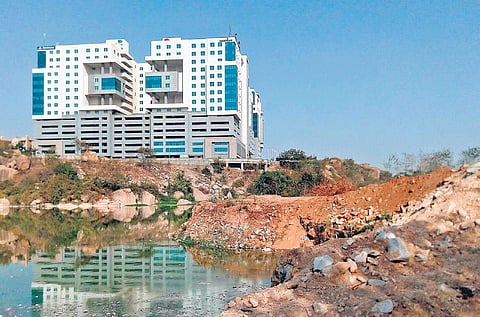 Massive landfills around Khajaguda lake, in Hyderabad | Express