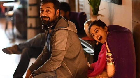 Director Anurag Kashyap with actress Taapsee Pannu on Manmarziyaan sets. (Photo | Taapsee Pannu Instagram)