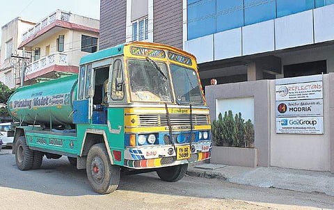 Water from private tankers is expensive. (Photo | Nakshatra Krishnamoorthy,EPS)