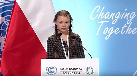 Greta Thunberg speaking at the UN Climate Change COP 24 Conference. (Youtube Screengrab)