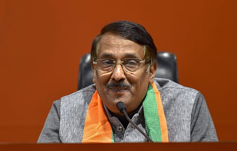 Former Congress leader Tom Vadakkan after he joined BJP in New Delhi. (Photo | PTI)