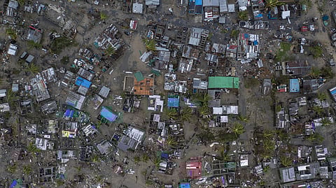 Seen from a drone Praia Nova Village, one of the most affected neighbourhoods in Beira, razed by the passing cyclone, in the coastal city of Beira, Mozambique, Sunday March 17, 2019. (Photo: AP)