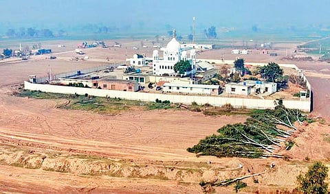 Construction work for the Kartarpur Corridor for visa-free access to Sikh pilgrims from India to Gurdwara Darbar Sahib. (Photo | EPS)
