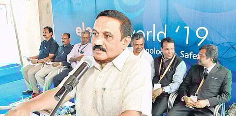 Preman Dinaraj, chairman, Kerala State Electricity Regulatory Commission, in the presence of Joseph Basil, chairman of Electric World 2019, inaugurated the Electrical World 2019 at Jawaharlal Nehru International Stadium in Kochi on Thursday | EXPRESS