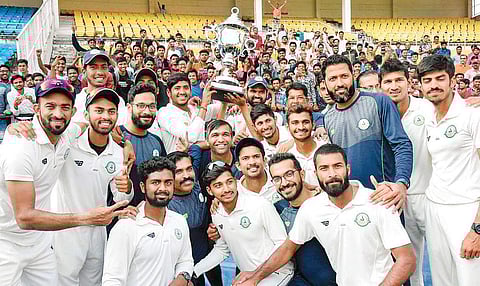 Vidarbha needed just 11 runs for a win when the Irani Cup match was called off.