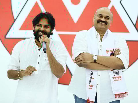 Jana Sena chief Pawan Kalyan's elder brother Konidela Nagendra Babu joined the party Wednesday and was named the candidate for the Narsapuram Lok Sabha constituency in Andhra Pradesh. (Photo | EPS)