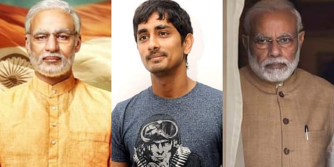 (From Left) Actors Vivek Oberoi, Siddharth and PM Narendra Modi (File Photo | EPS, PTI)