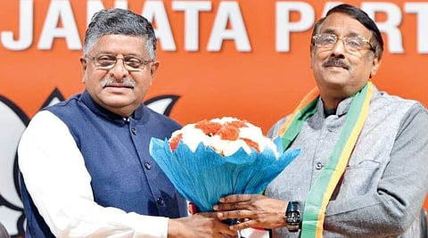 BJP leader Ravi Shankar Prasad with Tom Vadakkan