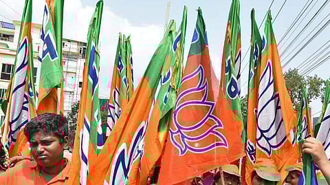 BJP flags used for representational purposes only.