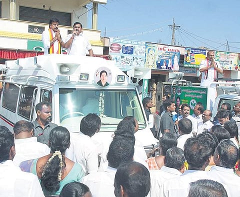seeking votes for DMDK Kallakurichi candidate L K Sudhish | Express