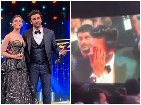 Alia Bhatt and Ranbir expressed their love at the Filmfare Awards ceremony on 23 March 2019 where they picked up the awards for Best Actor and Best Actress. (Photo | Twitter)
