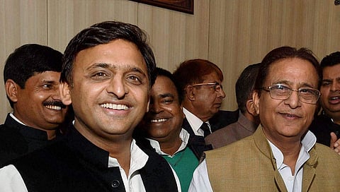 In 2014, Akhilesh's (L) father Mulayam had scored 35.43 per cent votes in Azamgarh defeating his nearest rival Ramakant Yadav of the BJP by a margin of around 63,000 votes.  (Photo | PTI)
