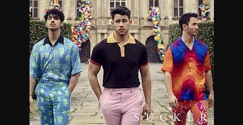 Joe, Nick and Kevin Jonas in Sucker. (Photo | Nick Jonas Instagram)