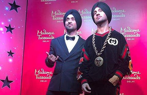 Diljit Dosanjh with his wax statue at Delhi's Madame Tussauds . (Photo: Instagram)